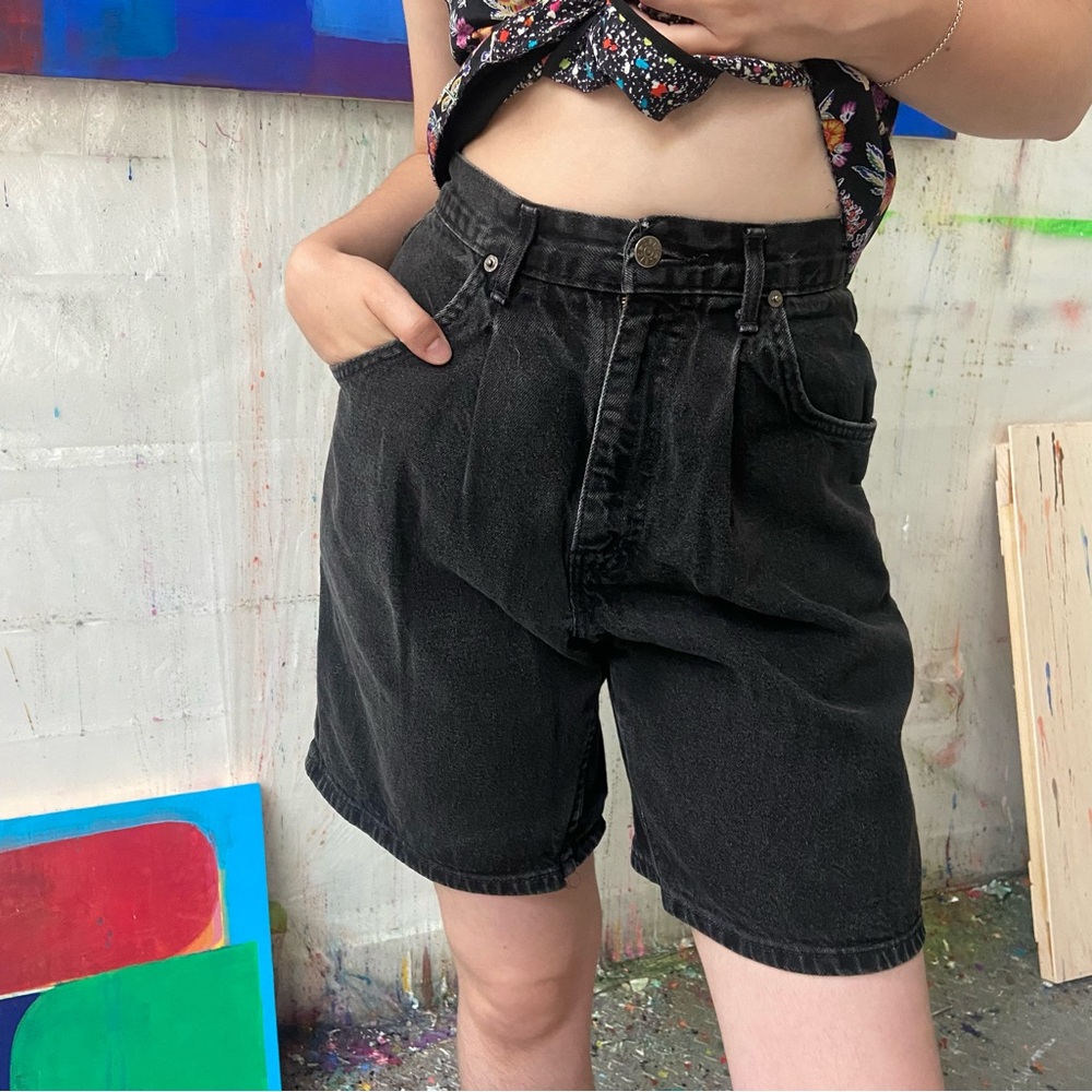 Black Denim Shorts